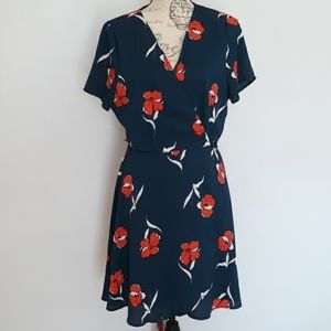 GB Brand Wrap XL Blue Short Sleeved Dress